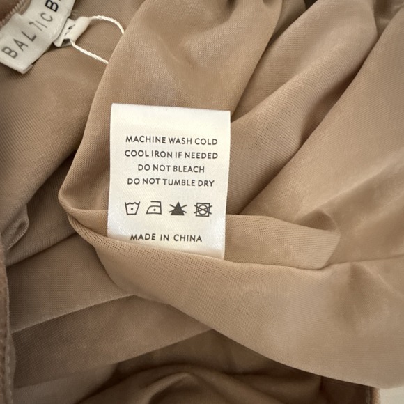 Baltic Born Tatiana Velvet One Shoulder Maxi Dress Champagne Beige Size M Slit - Picture 13 of 15